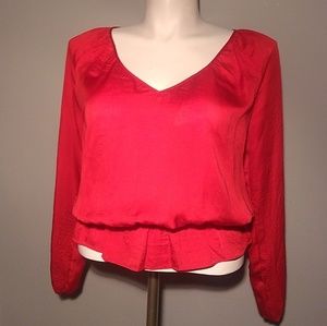 Michael Kors Red silk  blouse business L